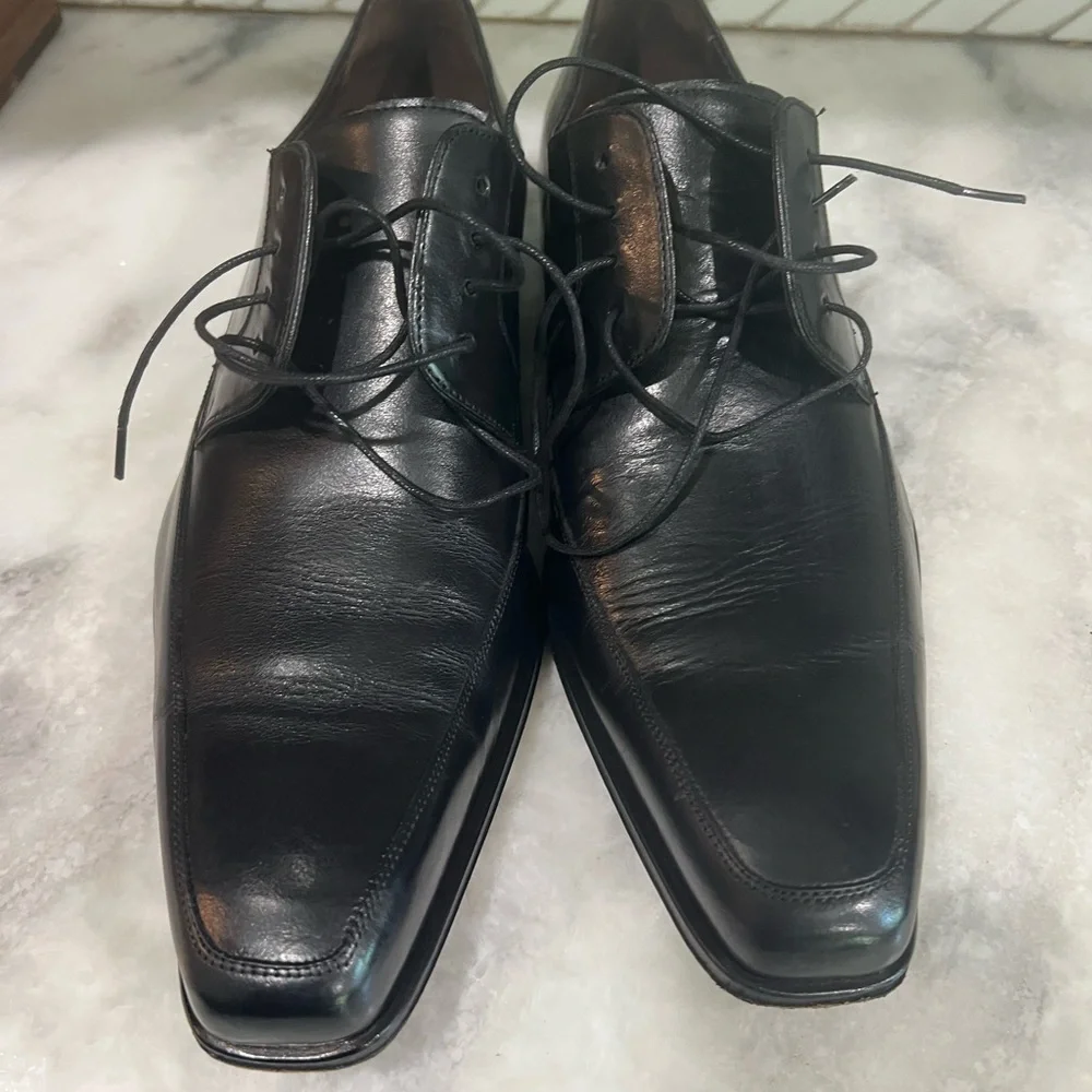 Mezlan Vancouver Black Leather Oxford Dress Shoes Men’s 11M Spain Vero Cuoio